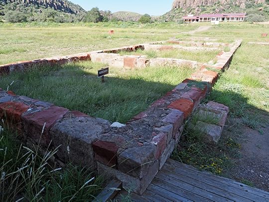 Foundations of old kitchens with the hospital in the background