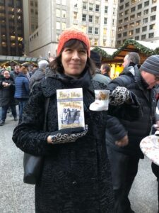Annette in Persian lamb coat at Christkindlmarket