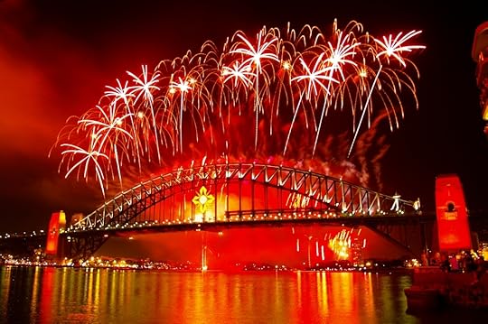 Fireworks over the bridge
