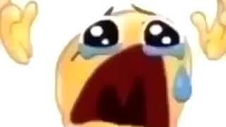 poorly-drawn crying emoji throwing its hands up to the sky in anguish