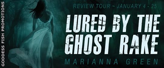 Goddess Fish book tour banner for Lured by the Ghost Rake