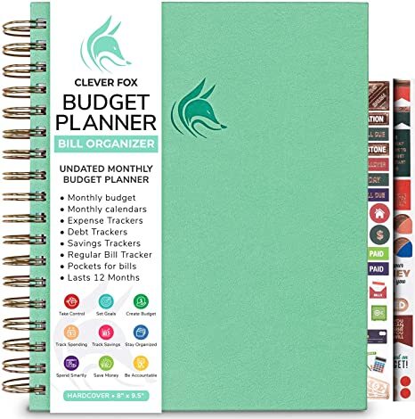 Clever Fox Budget Planner & Monthly Bill Organizer with Pockets. Expense Tracker Notebook, Large Size