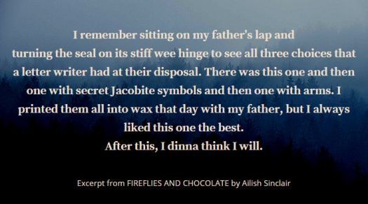Excerpt from FIREFLIES AND CHOCOLATE featuring letter seals.