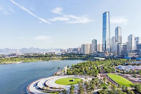 Skyline of Shenzhen Bay and Buildings. New Property Development and Urban Park. Shenzhen is one of the largest cities in China.