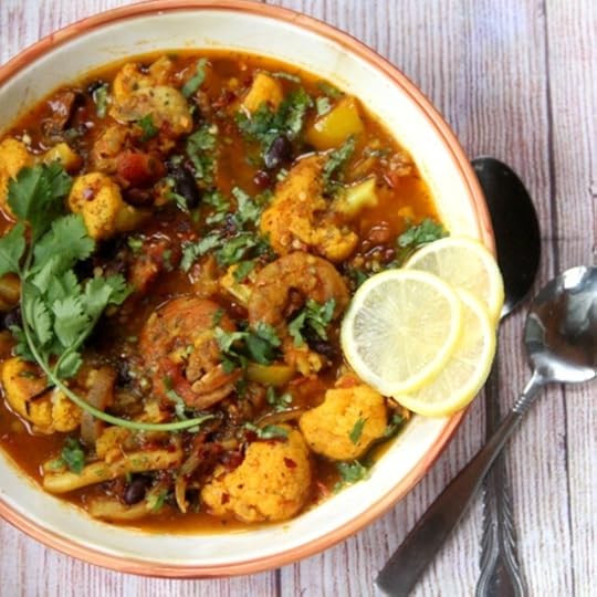 Shrimp, Red Bean and Cauliflower Soup