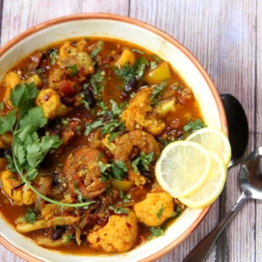 Shrimp, Red Bean and Cauliflower Soup