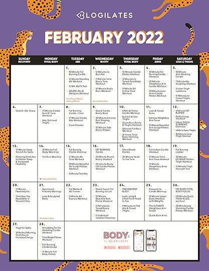 blogilates free february 2022 workout calendar