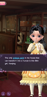 Xiaojing, a little girl who manifested from a vase in Yunting's shop