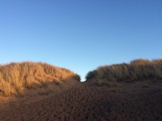Walking the dunes on Balmedie Beach