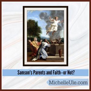 Manoah and wife see the Angel of the Lord