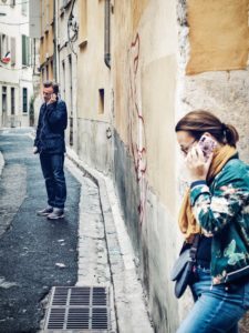 a couple avoiding each other