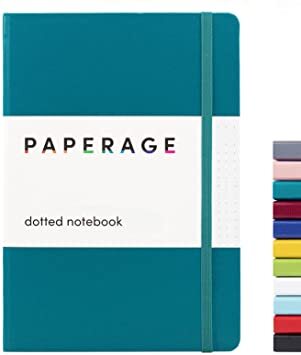 PAPERAGE Dotted Journal Notebook, (Turquoise), 160 Pages