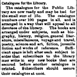 Perth library catalogues 1908