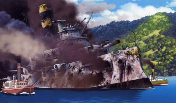 Howl damaged battleship