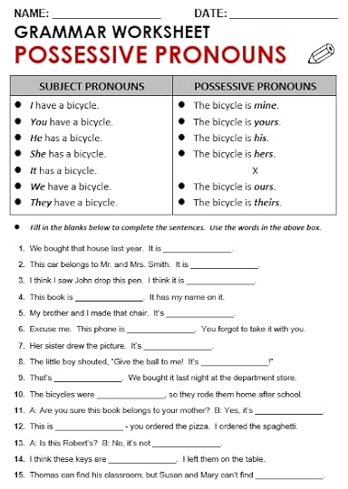possessive pronouns all things grammar