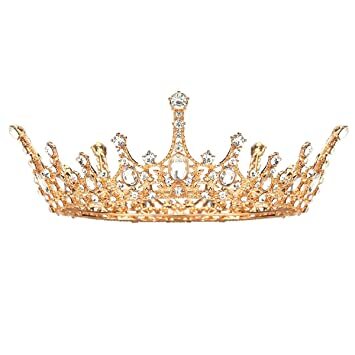 Amazon.com: Makone Gold Crowns for Women Crowns and Tiaras with Gemstones Girls Hair Accessories for Bridal Wedding Prom Gifts-Crown 11 (Gold) : Clothing, Shoes &amp; Jewelry