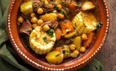 A bowl of puchero stew.