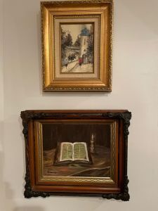 Art pieces hanged in the wall