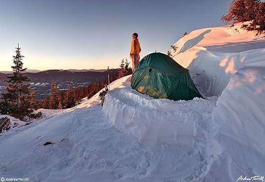 winter camping sunrise colorado