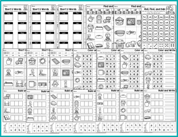 cvc worksheets short u activities by little achievers tpt