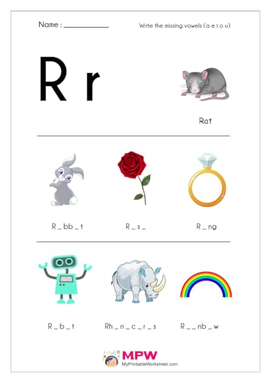missing vowels worksheets a e i o u vowels worksheets for