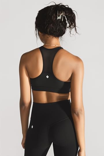 popflex active basics alpine bra black racerback sports bra