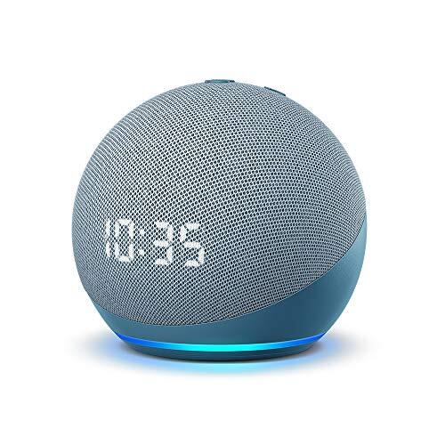 Echo Dot (4th Gen) | Smart speaker with clock and Alexa | Twilight Blue