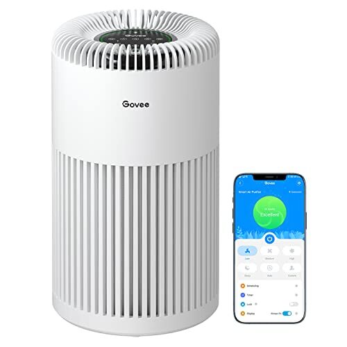 Govee Smart Air Purifiers for Home Large Room, WiFi Air Purifiers for Bedroom Works with Alexa, Google Assistant, H13 True HEPA Filter for Dust, Pets, Smoke, Air Quality Sensor, Auto Mode