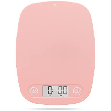 Greater Goods Blush Pink Food Scale - Digital Display Shows Weight in Grams, Ounces, Milliliters, and Pounds