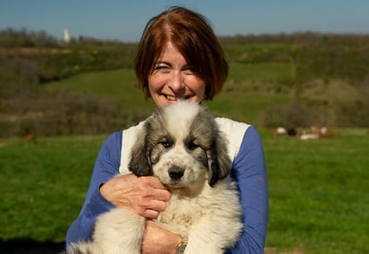 Isabelle Groc and puppy