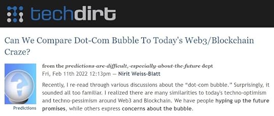 Can We Compare Dot-Com Bubble To Today's Web3/Blockchain Craze? Techdirt Dr. Nirit Weiss-Blatt PhD