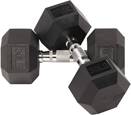 Balancefrom Rubber Encased Hex Dumbbell in Pairs