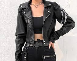 Punk Leather Jacket | Etsy
