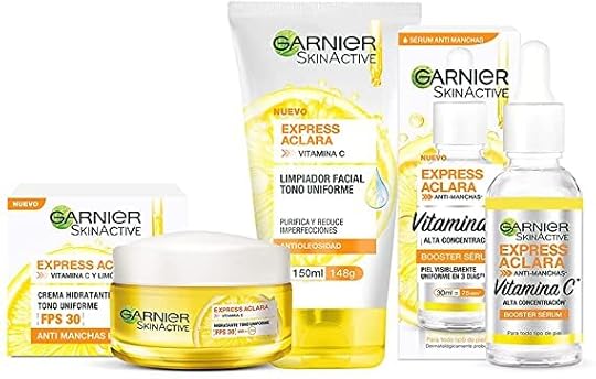 Garnier Skin Active Kit express aclara: serum, crema y gel con vitamina c