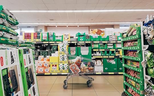 a shopping cart in a grocery store