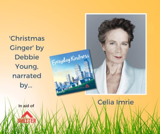 photo of Celia Imrie with cover of audiobook