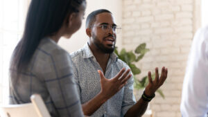 People in a meeting listening to one another