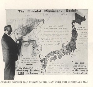 Charles Cowman and map of Japan and Korea