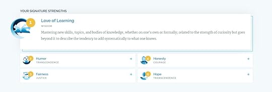 VIA character survey signature strengths