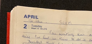 "Dr. Who - SCUM" in Mary Whitehouse's diary for 2 April 1985