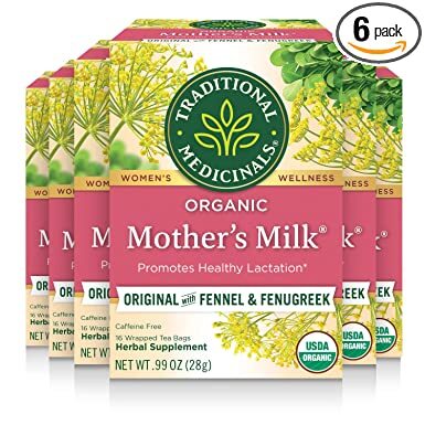 Traditional Medicinals Organic Mother's Milk Women's Tea, Promotes Healthy Lactation, 16 Tea Bags (Pack of 6)