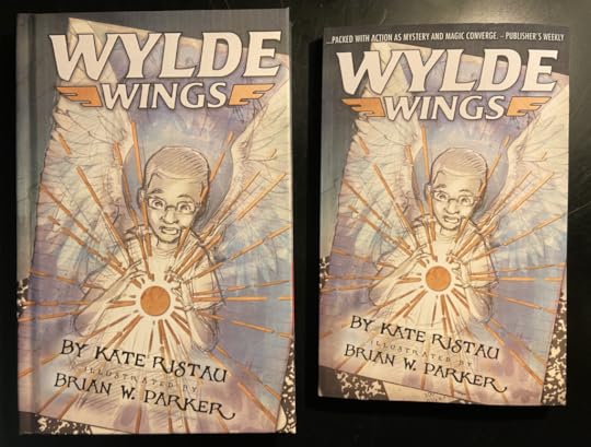 Image of hardcover and paperback of wylde wings that are different sizes makes mistakes