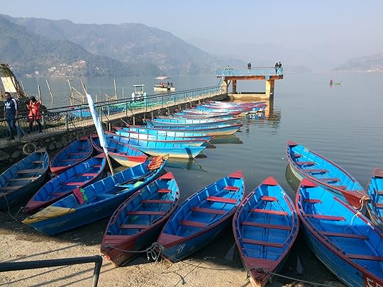 The colourful boats at Fewa lake Pokhara Adventures in Nepal