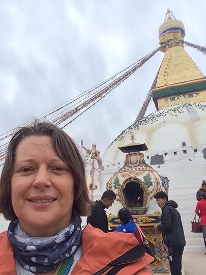 outside the stupa of Boudhanath