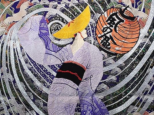 Detail of Japanese quilt with awaodori dancer