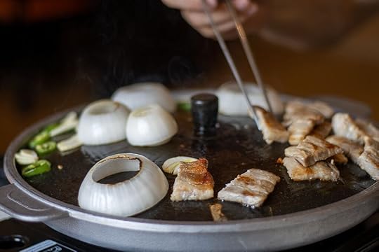 View of a Korean BBQ dish in Mexico City's Little Seoul