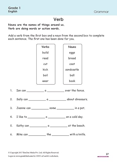 free english worksheets for grade 1class 1ib cbseicse