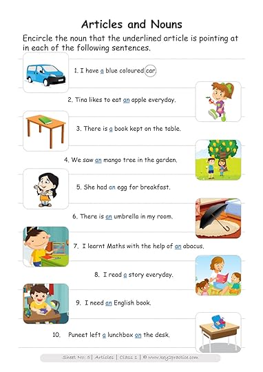 english worksheets grade 1 chapter articles key2practice