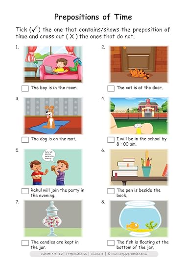 english worksheets grade 1 i prepositions key2practice