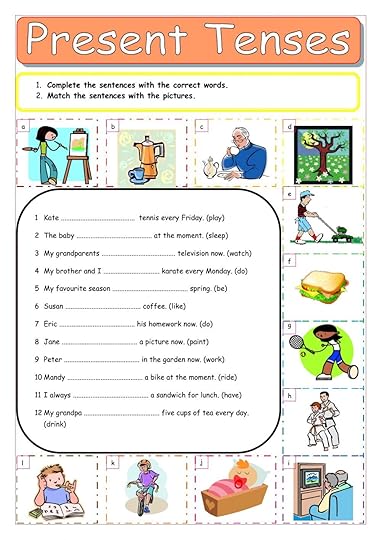 present tenses worksheet for grade 1